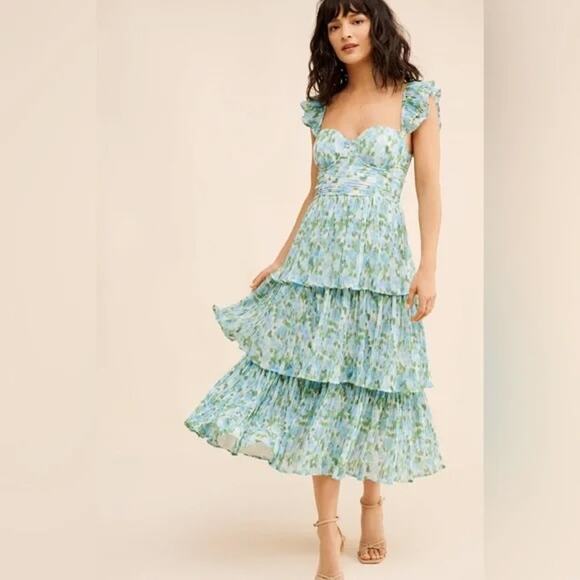 Rachel Parcell Dresses & Skirts - Anthropologie Rachel Parcell Corset Pleated Midi Dress